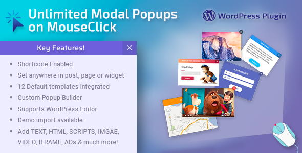 Unlimited Modal POPUPS on MouseClick